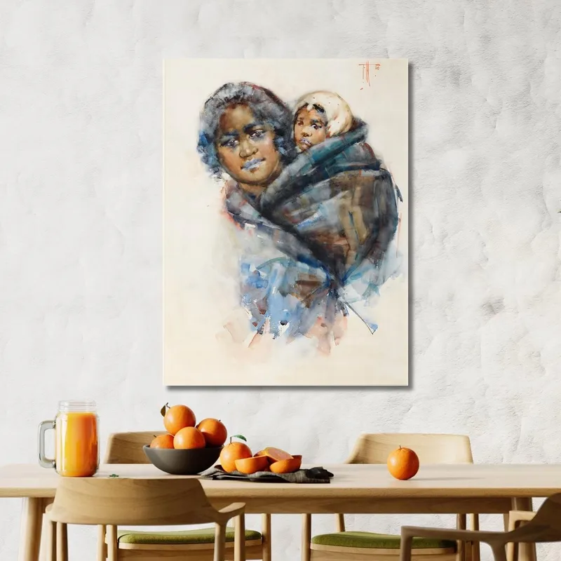 Donna E Bambino Maori Frances Hodgkins quadro stampa su tela