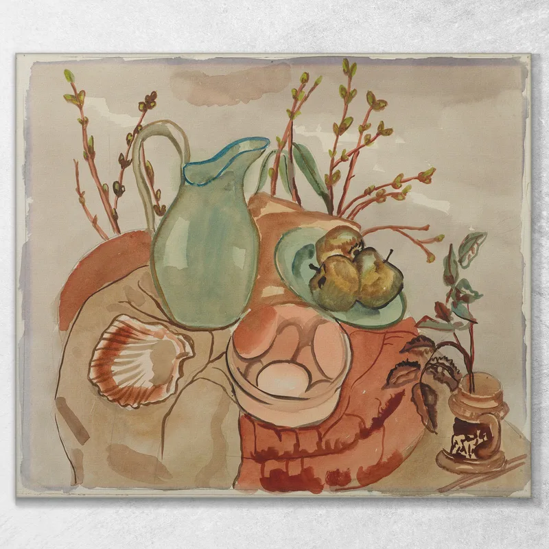 Natura Morta Con Uova E Salice Frances Hodgkins quadro stampa su tela