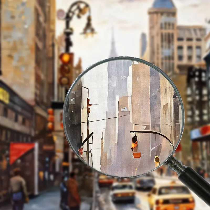 Quadro Moderno Città Astratto Strade Di New York Con Taxi Gialli E Skyline Urbano