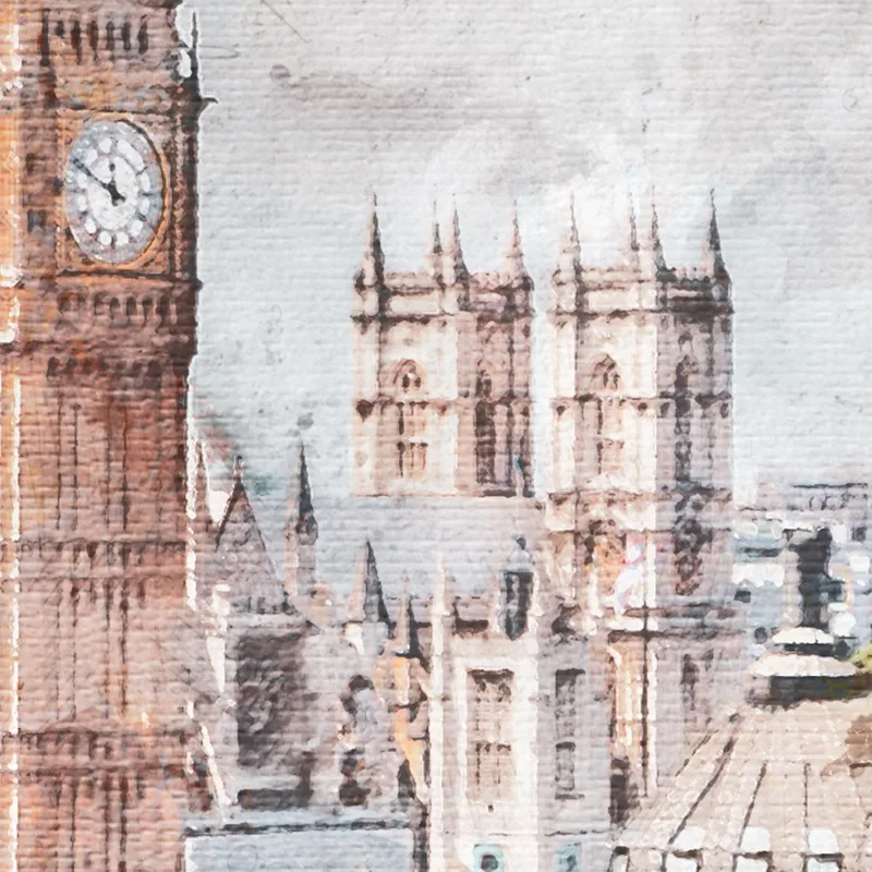 Impresion en lienzo acuarela de big ben en londres