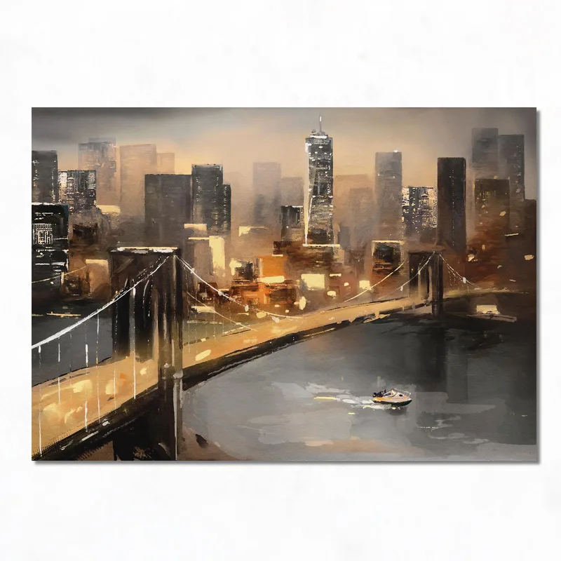 Brooklyn Bridge Night Scene modern canvas