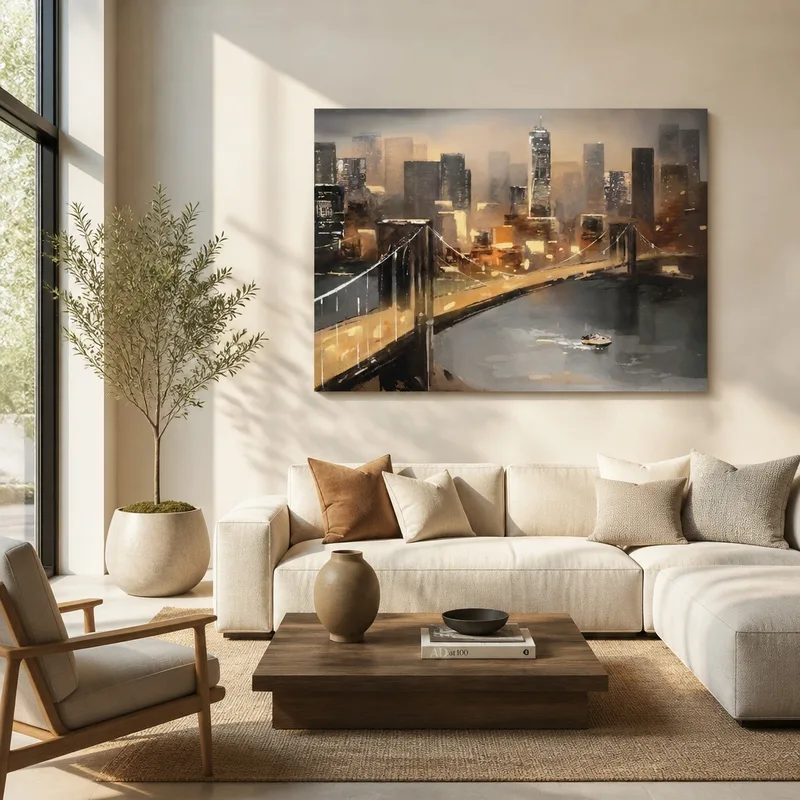 Brooklyn Bridge Night Scene modern canvas