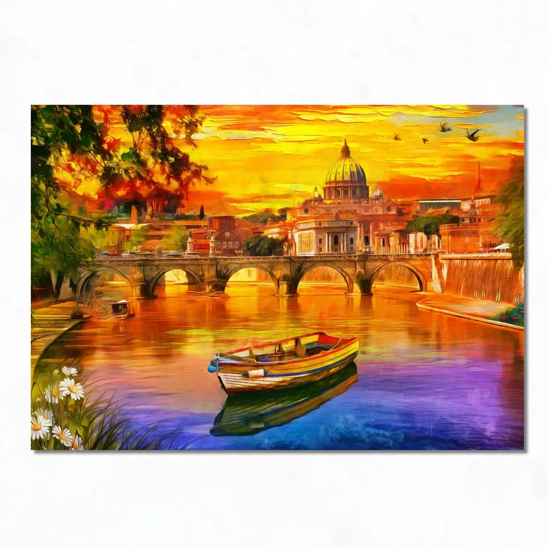 Tramonto su Città del Vaticano quadro moderno su tela