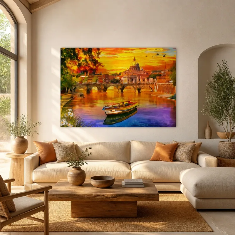 Tramonto su Città del Vaticano quadro moderno su tela