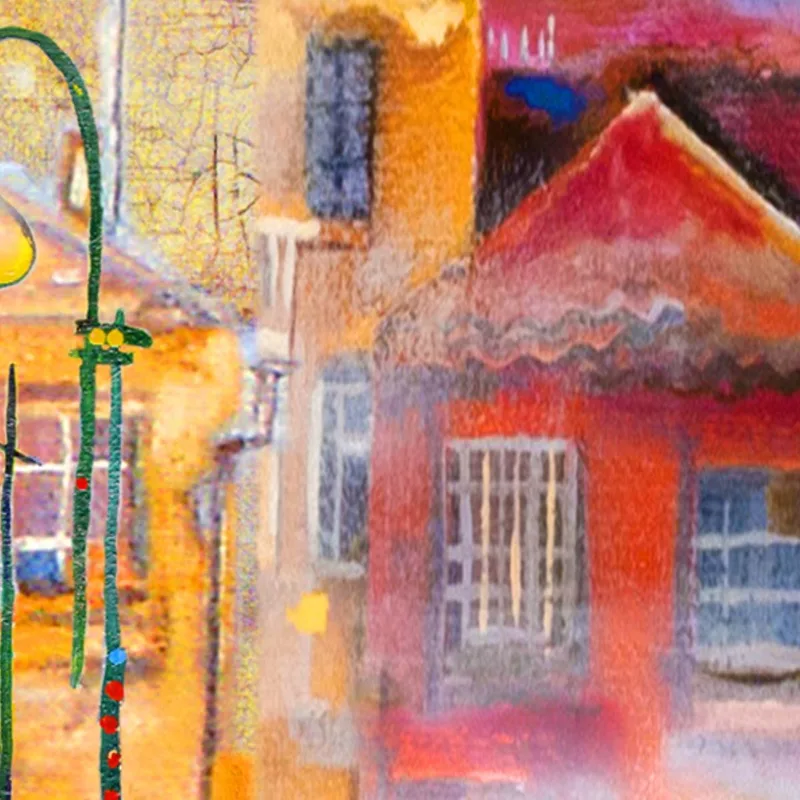 Impression sur toile paysage urbain coloré