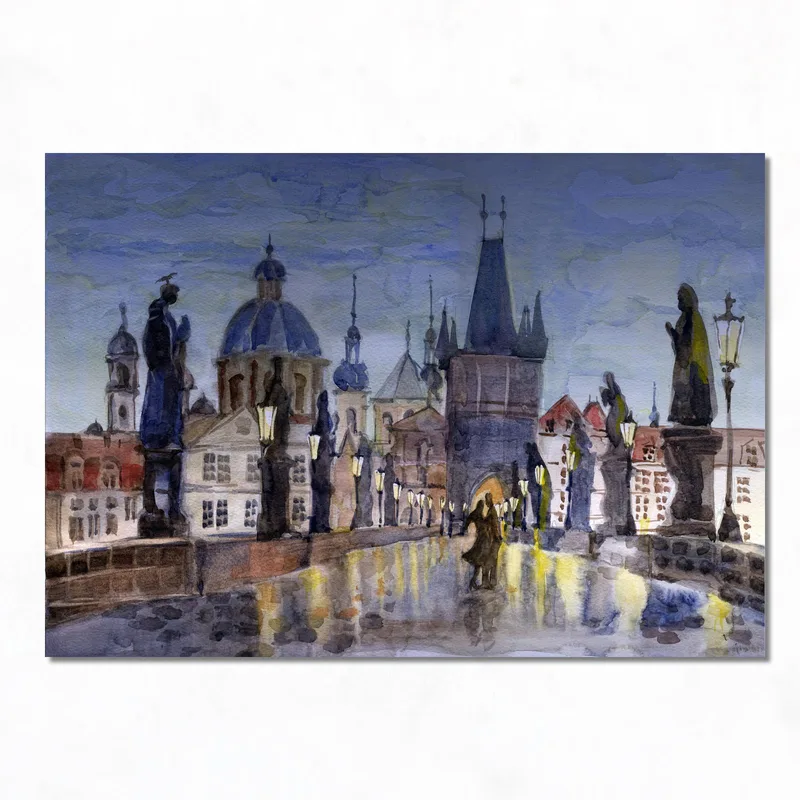 Charles Bridge Evening Stroll fine art print