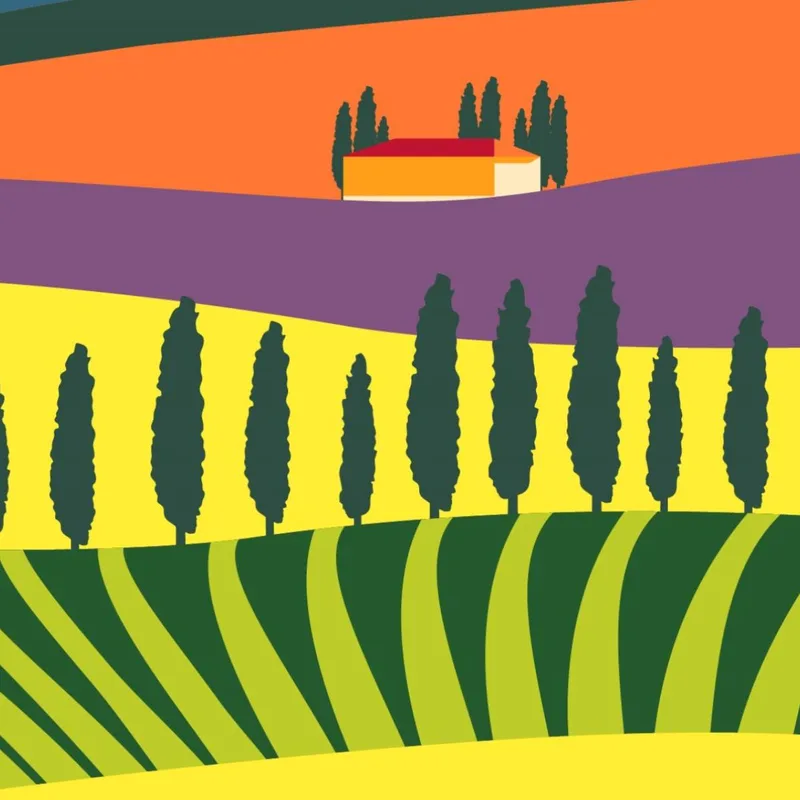 Quadro moderno paesaggio di vigneti italiani