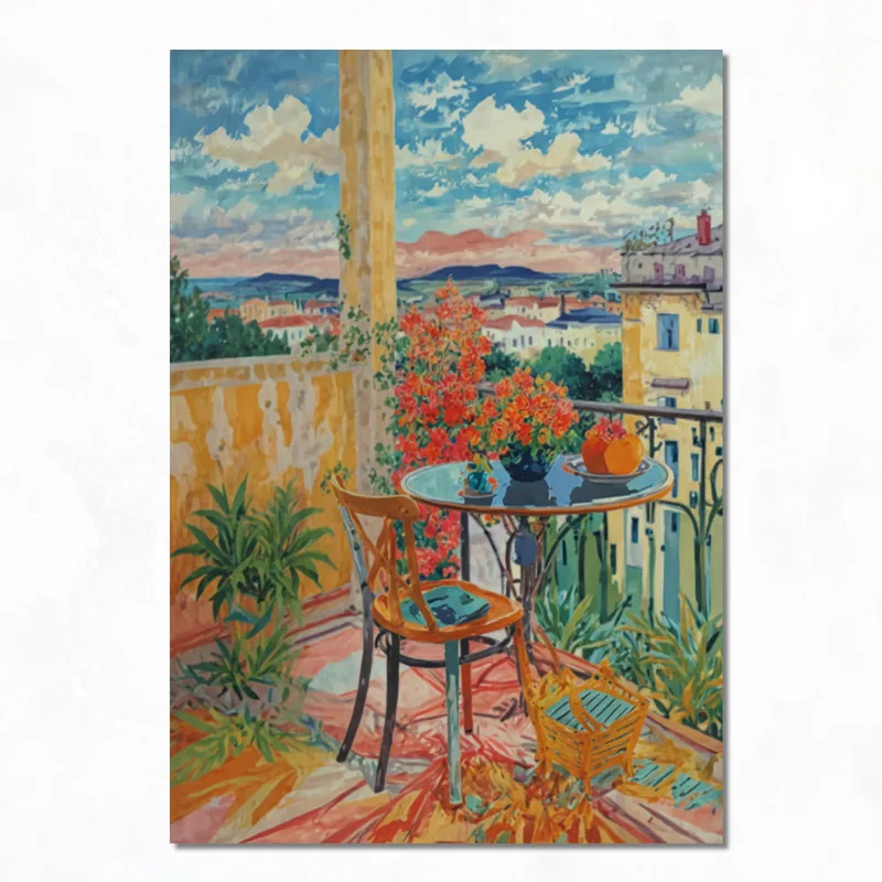 Canvas print balcony garden table
