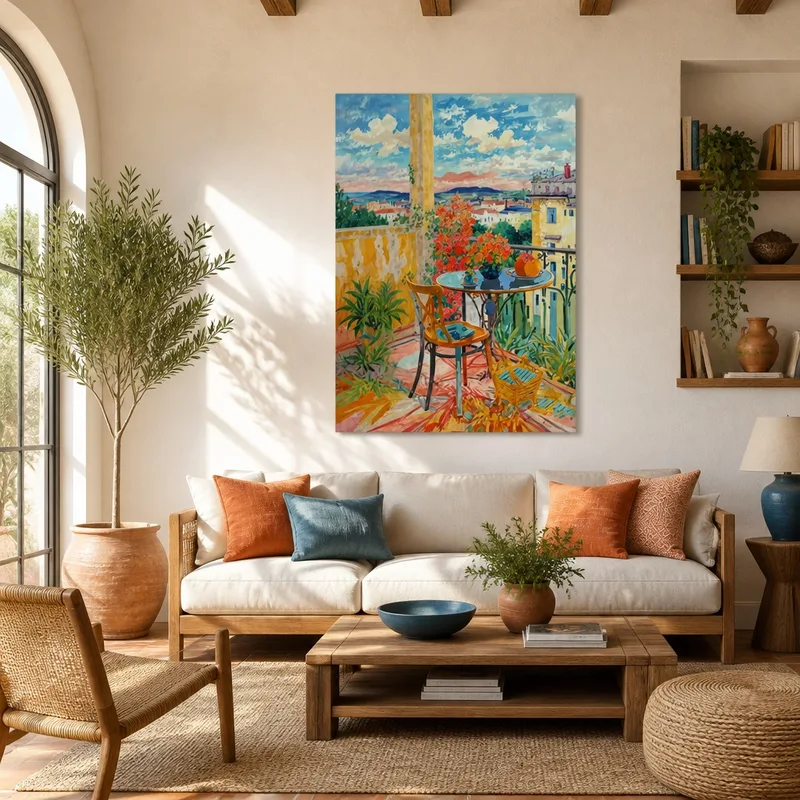 Canvas print balcony garden table