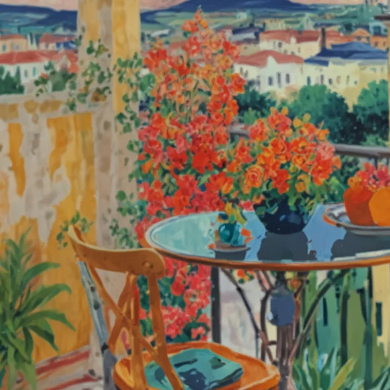 Canvas print balcony garden table