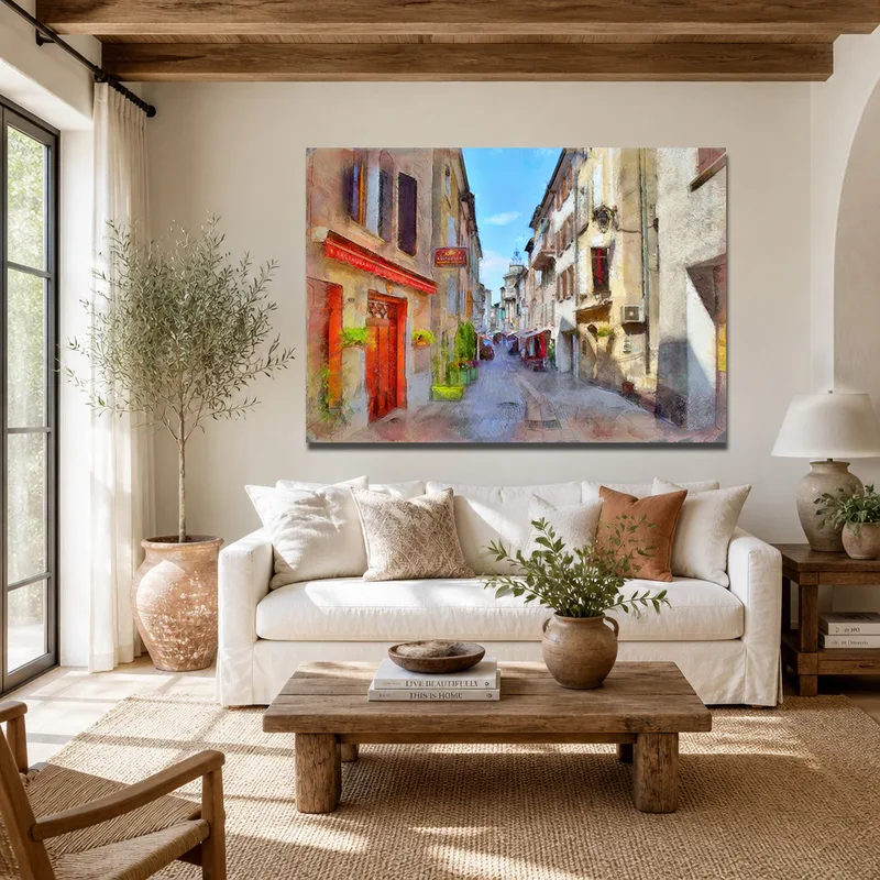 Europäische Straßenszene modernes wandbild