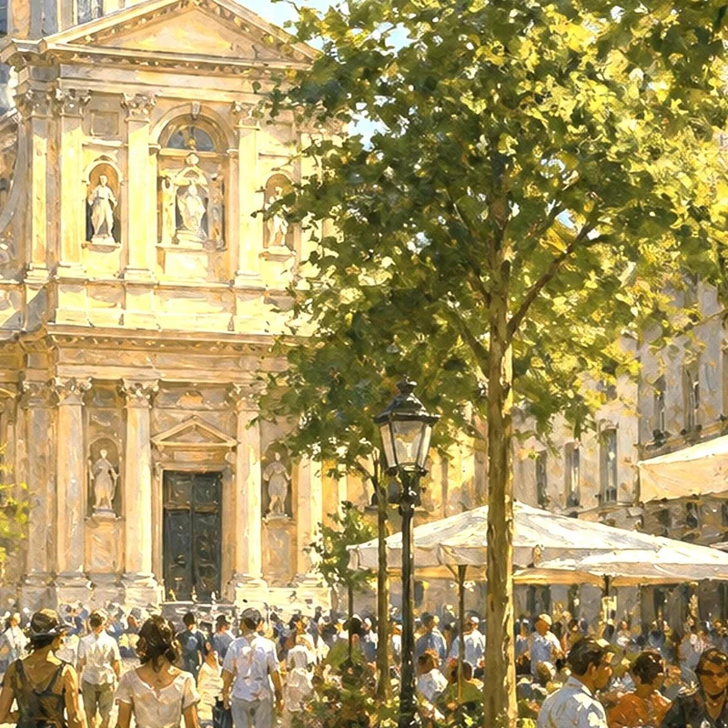 Impression sur toile rue de paris en journée