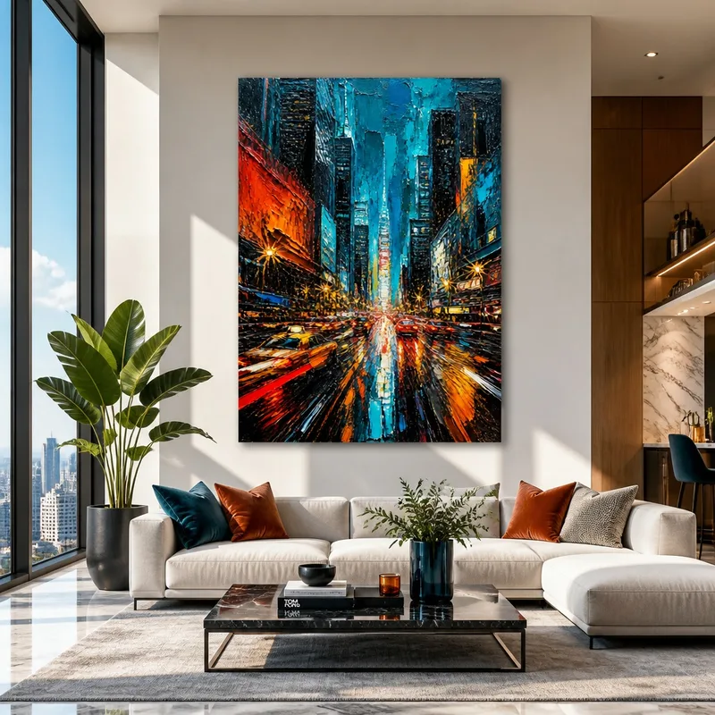 Paisaje nocturno de Nueva York cuadro moderno