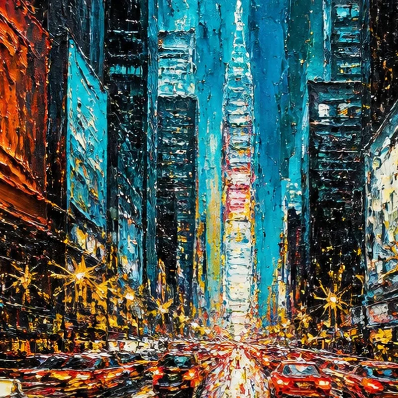 Paisaje nocturno de Nueva York cuadro moderno