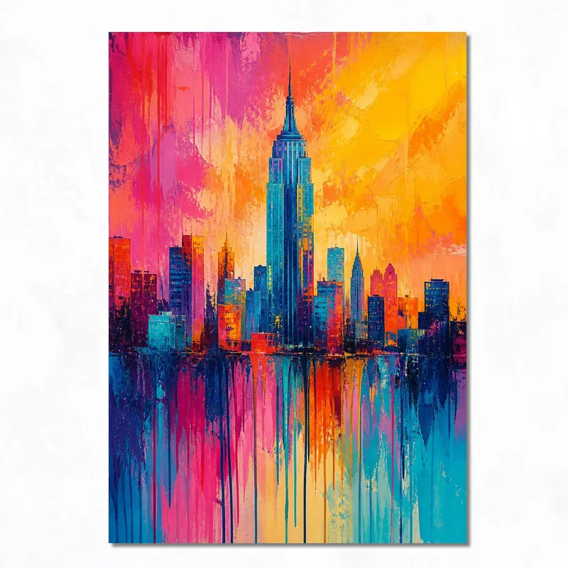 Quadro su tela tramonto sull'empire state building