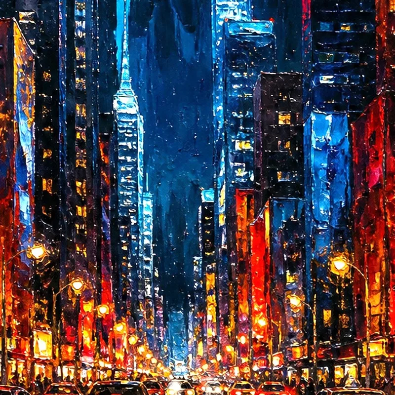 Modern canvas new york city nightscape