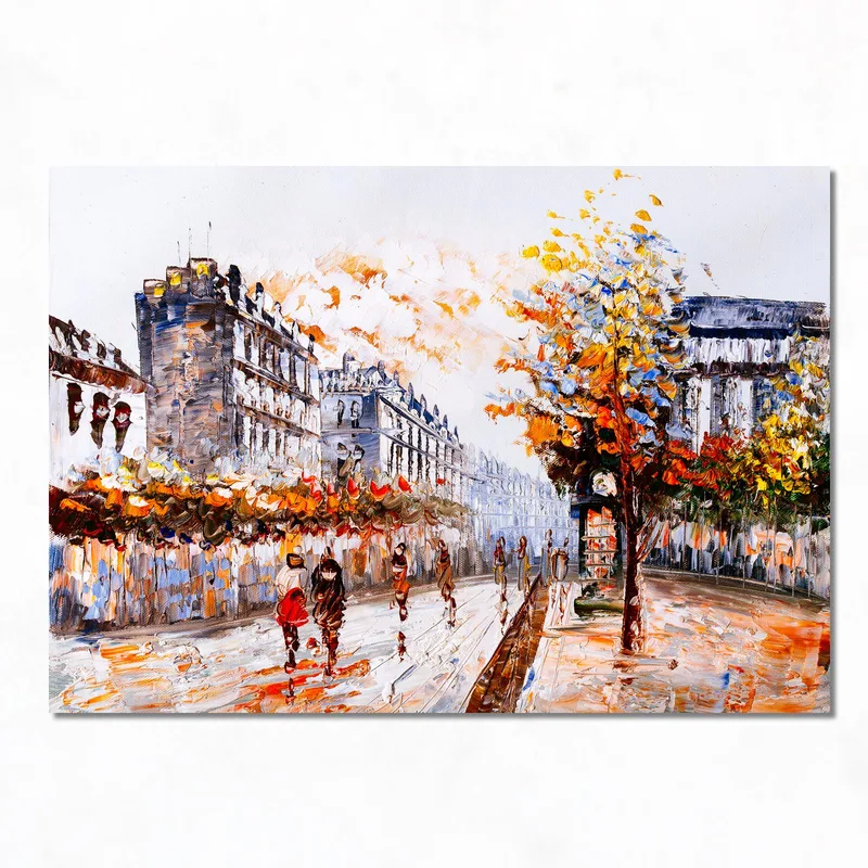 Leinwanddruck pariser herbststraßenszene
