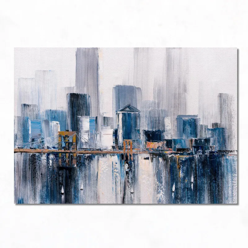 Toile artistique reflet de paysage urbain