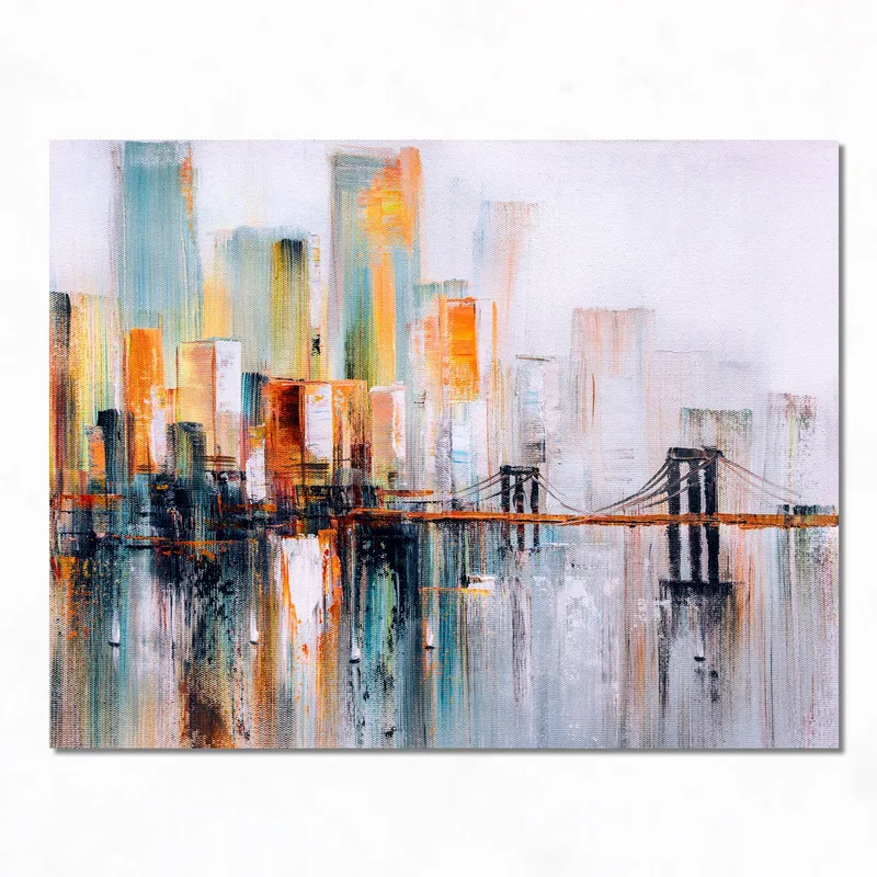 Quadro moderno skyline del ponte di brooklyn