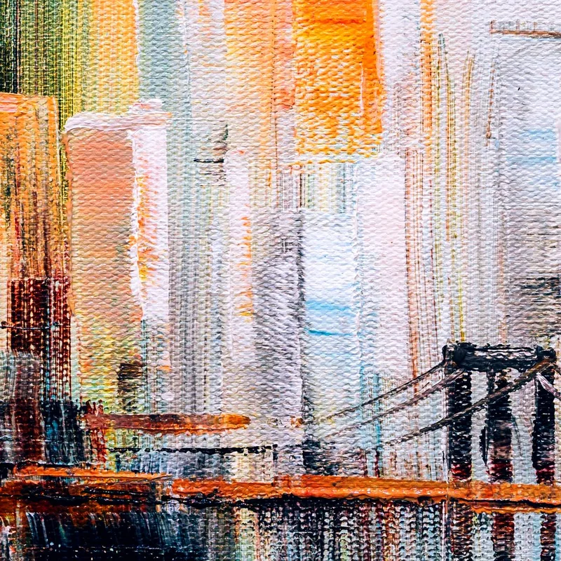 Quadro moderno skyline del ponte di brooklyn
