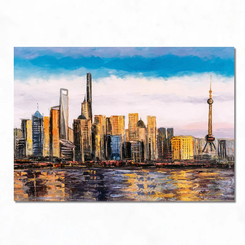 Quadro su tela paesaggio urbano di shanghai