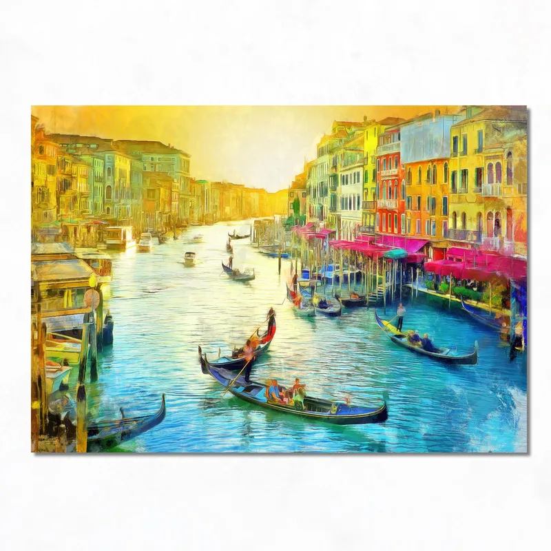 Atardecer en el canal veneciano cuadro en lienzo