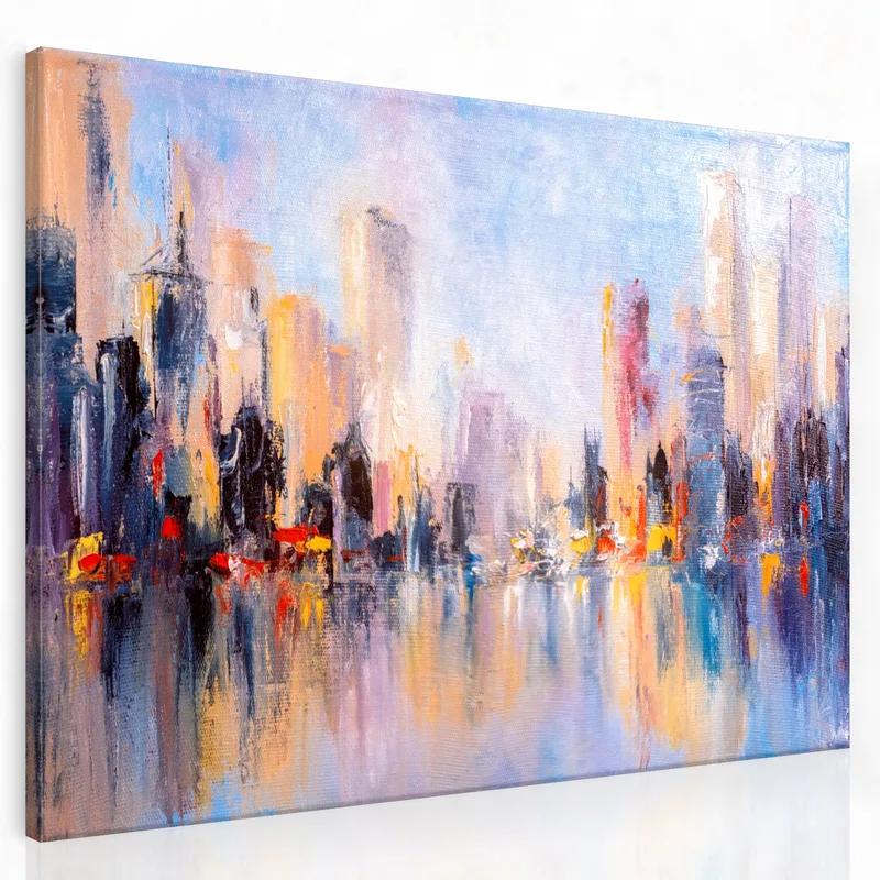 Quadro moderno riflesso di skyline urbano