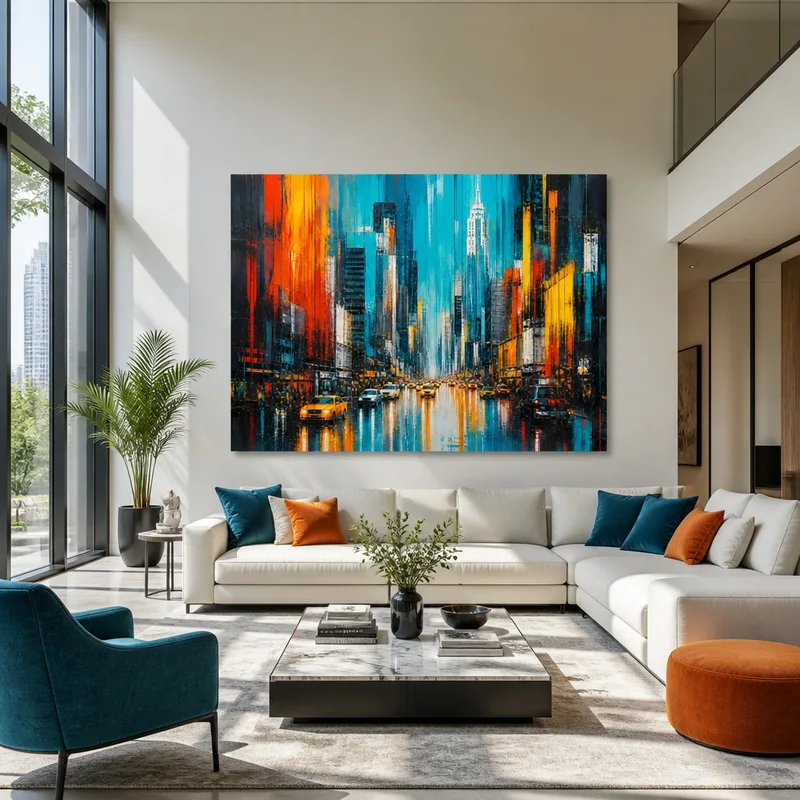 Impresion en lienzo paisaje urbano de la ciudad de nueva york