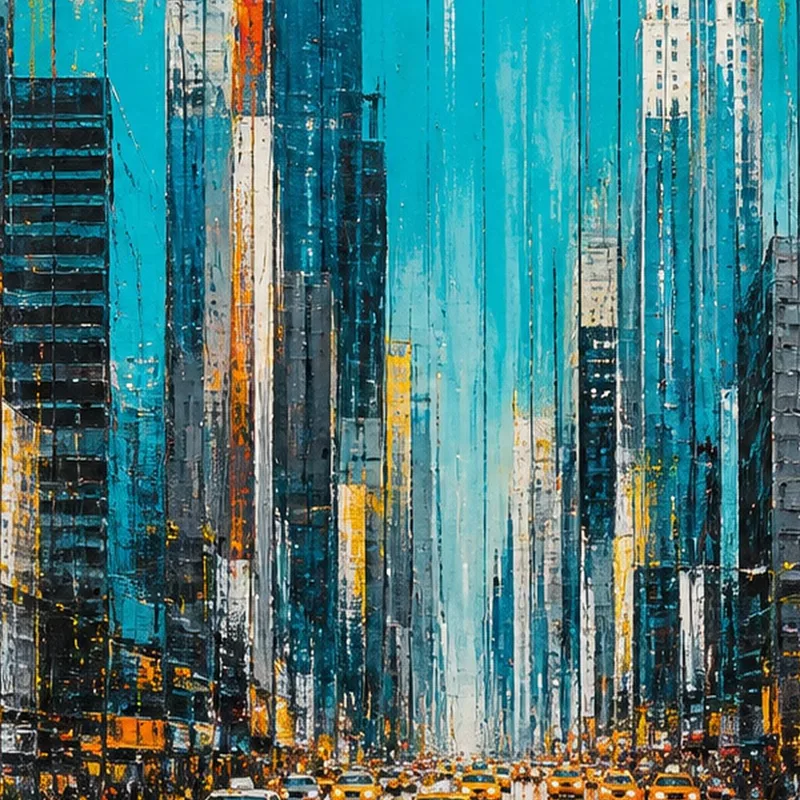 Impresion en lienzo paisaje urbano de la ciudad de nueva york