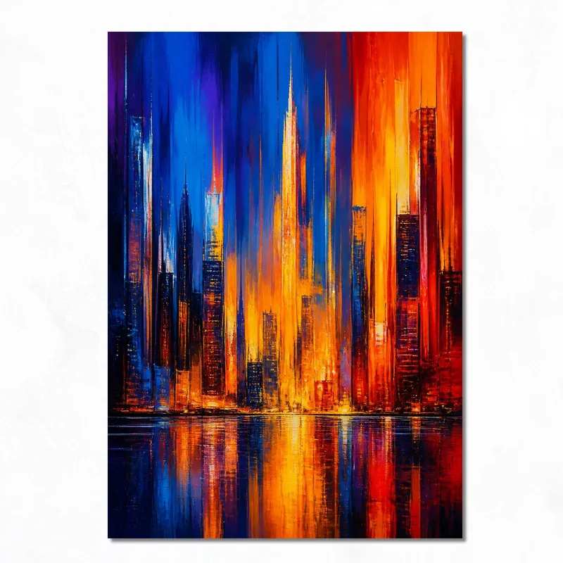 Skyline Cittadino Vivace quadro canvas