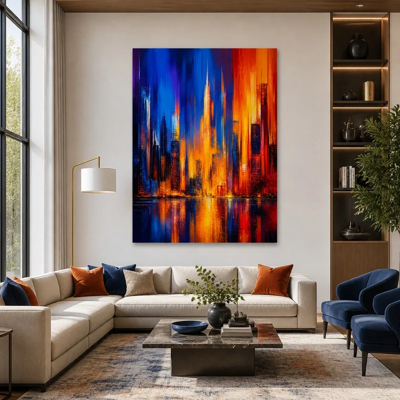 Skyline Cittadino Vivace quadro canvas