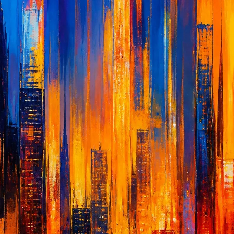 Skyline Cittadino Vivace quadro canvas