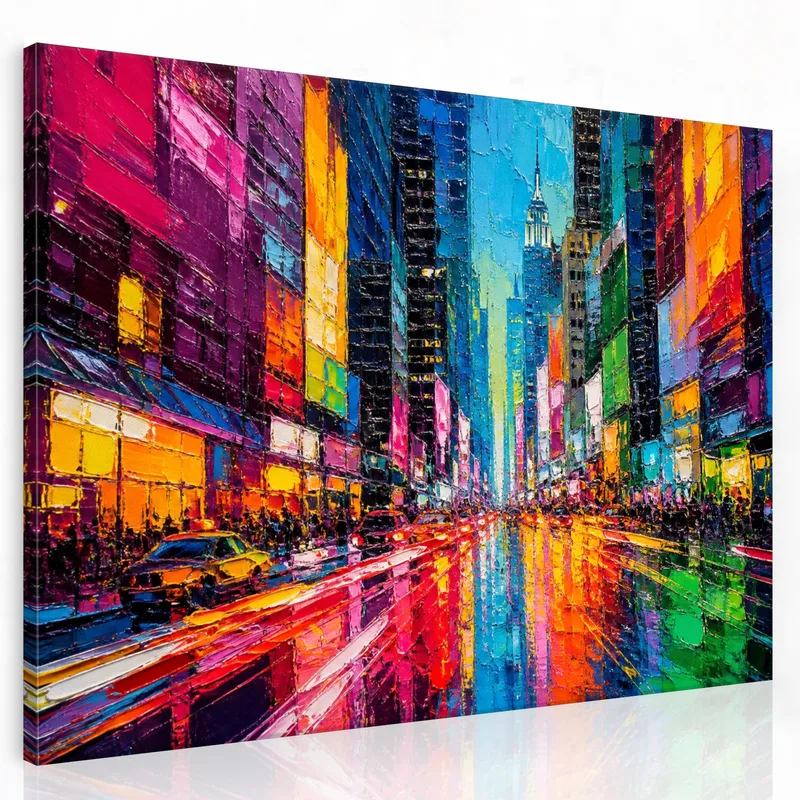 Quadro moderno paesaggio notturno di new york