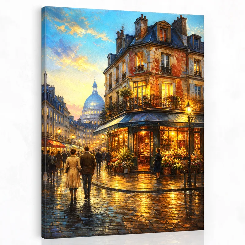 Passeggiata Serale a Parigi quadro moderno su tela
