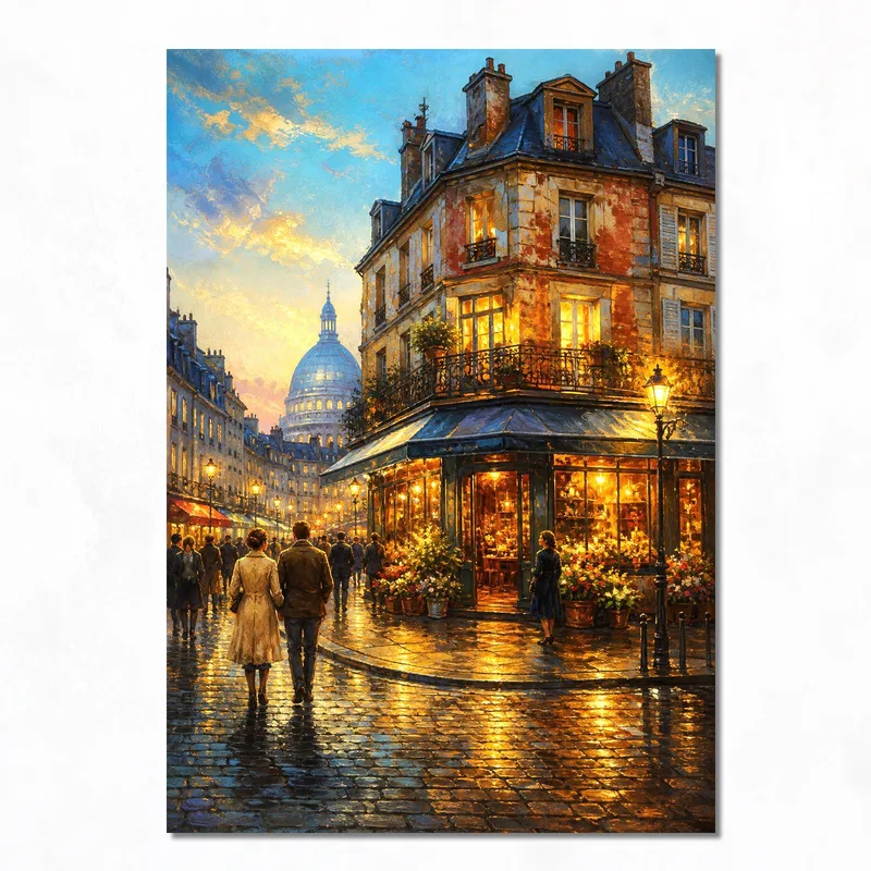 Passeggiata Serale a Parigi quadro moderno su tela