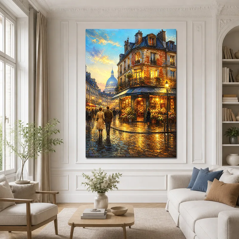 Passeggiata Serale a Parigi quadro moderno su tela