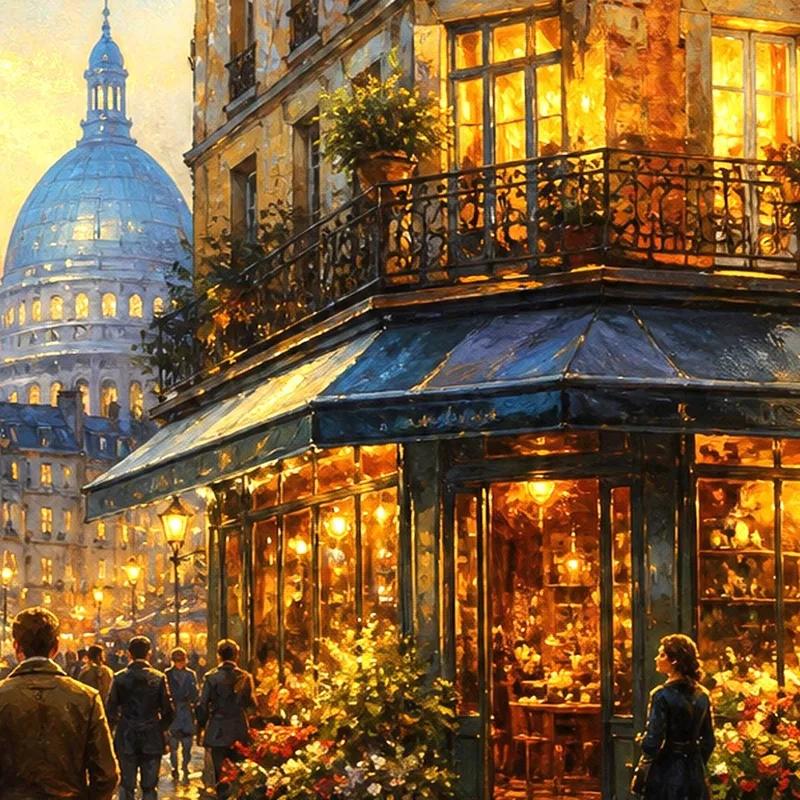 Passeggiata Serale a Parigi quadro moderno su tela
