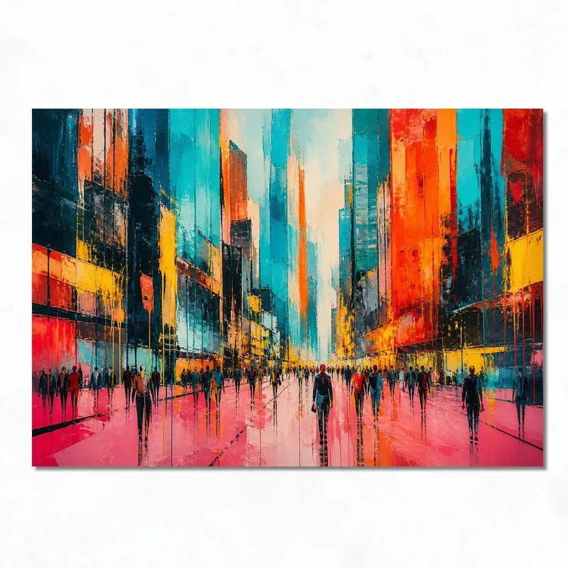 Vida urbana de ciudad cuadro en lienzo