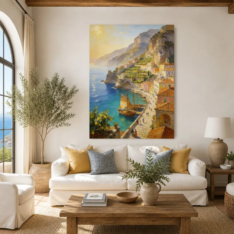Frutteto di Limoni Costiero quadro moderno su tela