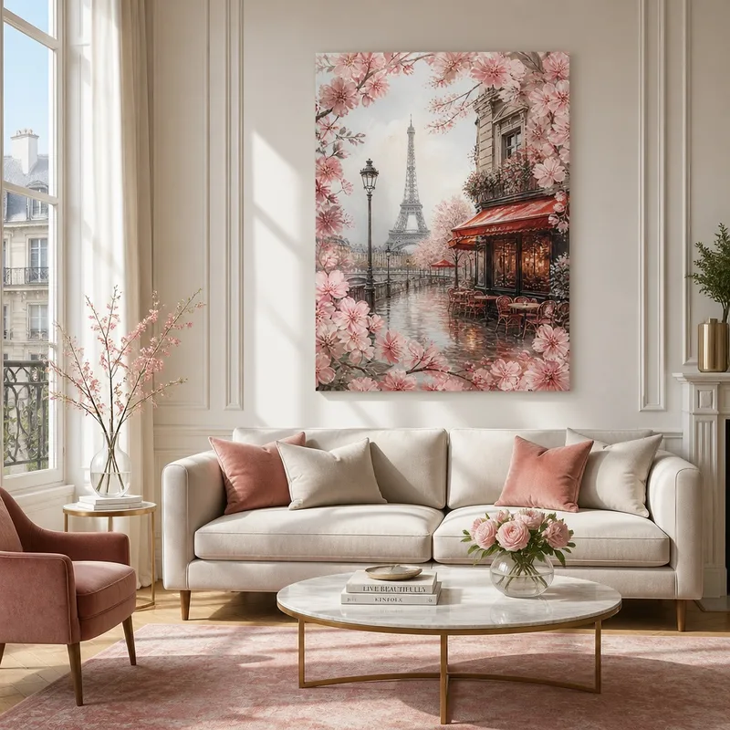 Quadro su tela fiori di primavera parigini