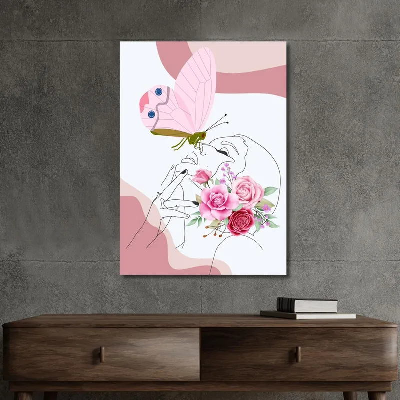 Cuadro Beso De Mariposa Y Flor Fashion