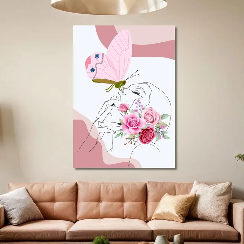 Cuadro Beso De Mariposa Y Flor Fashion