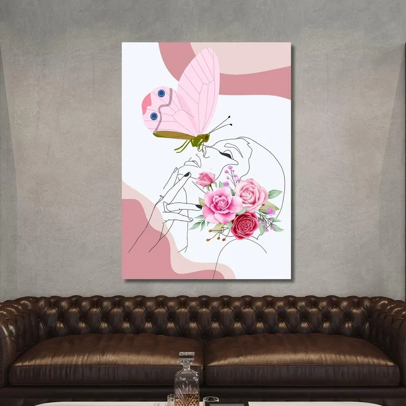 Cuadro Beso De Mariposa Y Flor Fashion