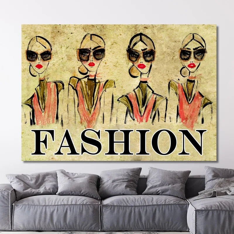 Mode-Skizzen-Rahmen Illustriert Mit Frauen Und Sonnenbrillen Fashion