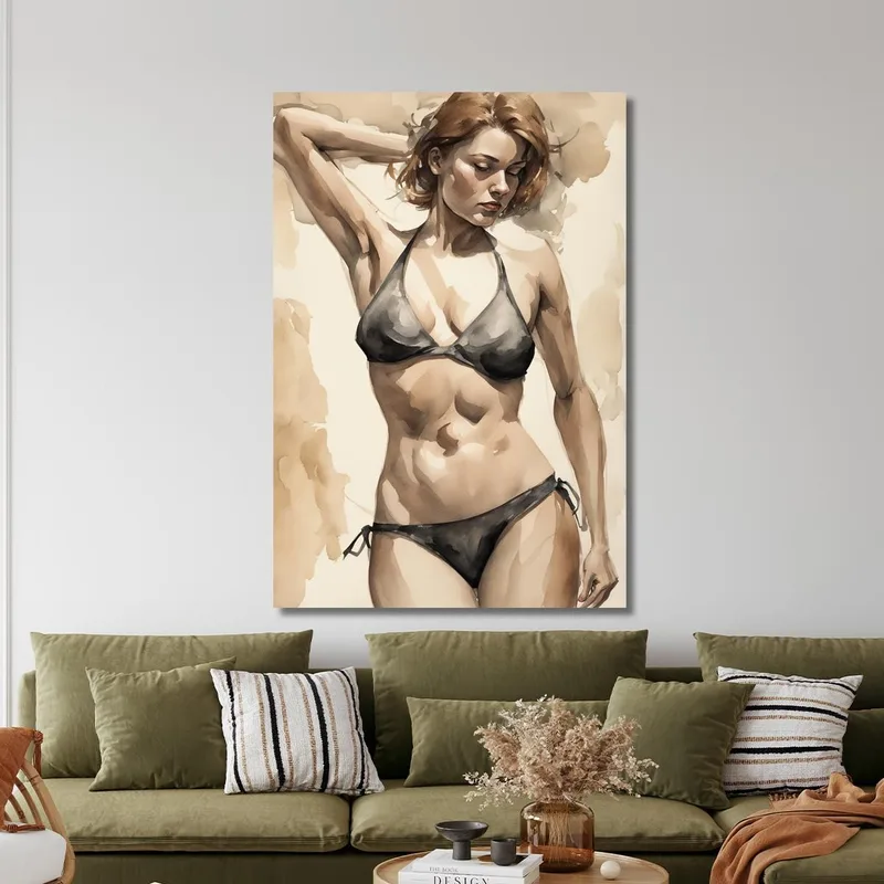 Figura Artística Acuarela Mujer Pintura. Fashion