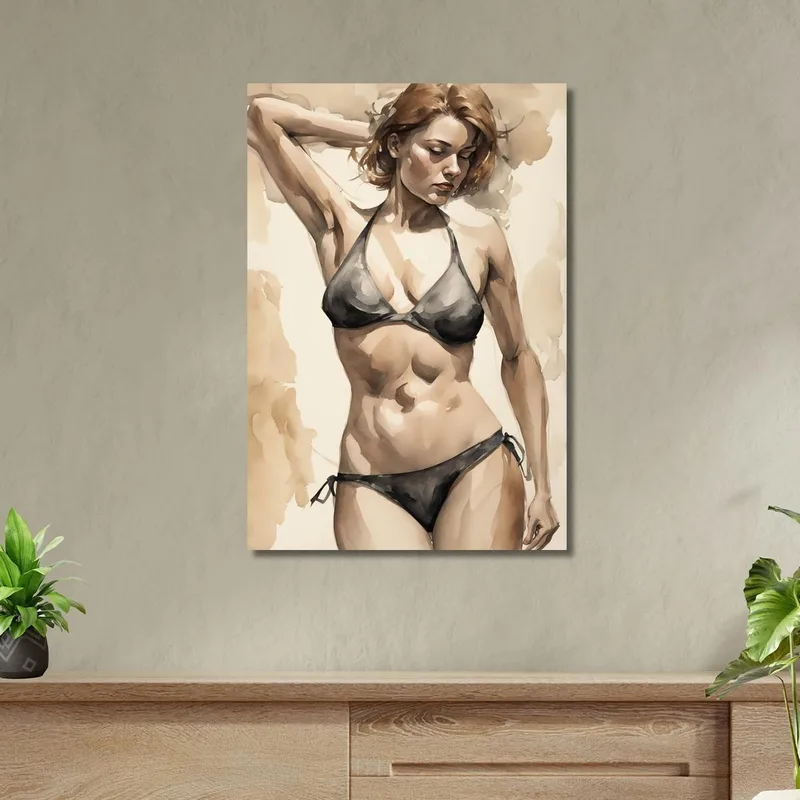 Figura Artística Acuarela Mujer Pintura. Fashion