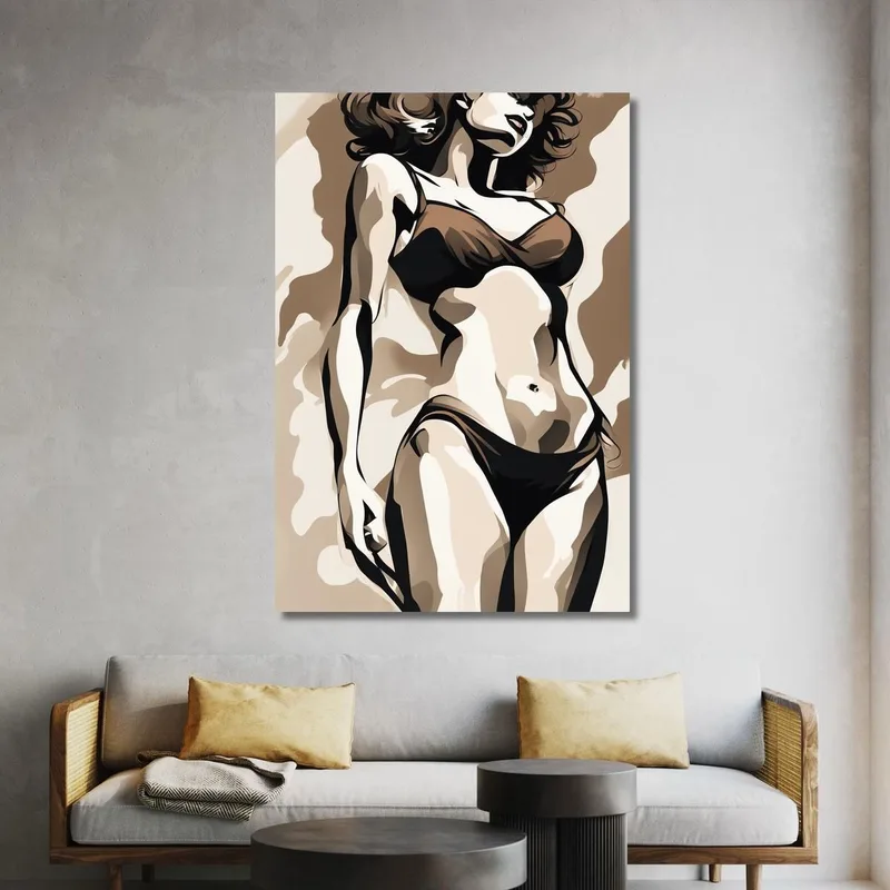 Abstrakte Frau Malt Elegante Silhouette Fashion