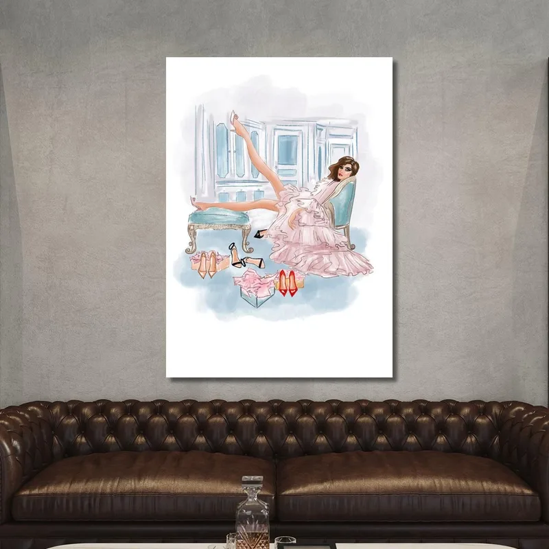 Quadro Donna Elegante Con Scarpe Fashion