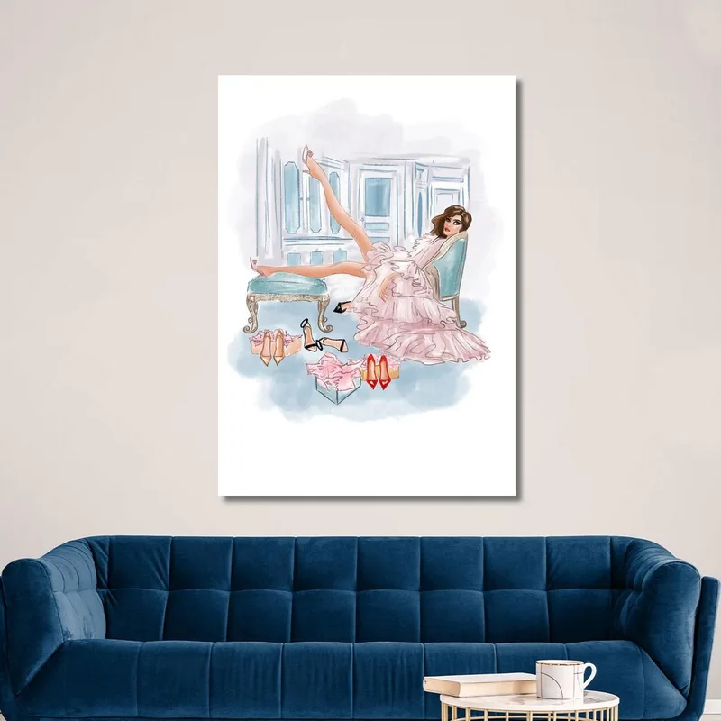 Quadro Donna Elegante Con Scarpe Fashion