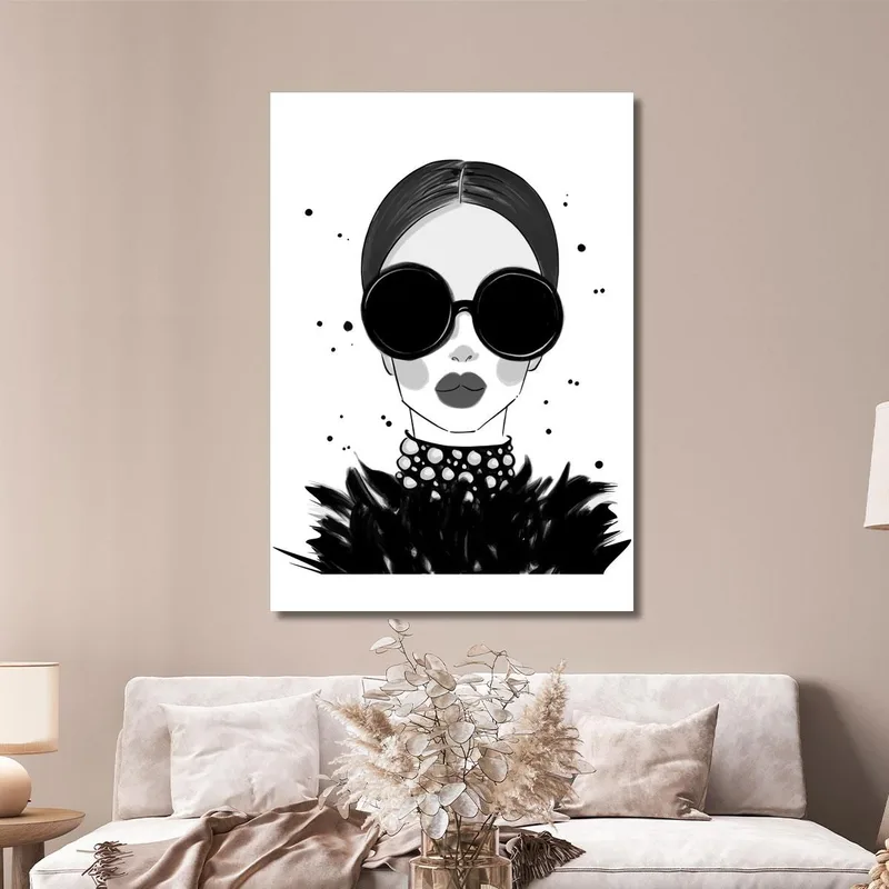 Mujer Glamurosa Pintando Gafas Oscuras Fashion
